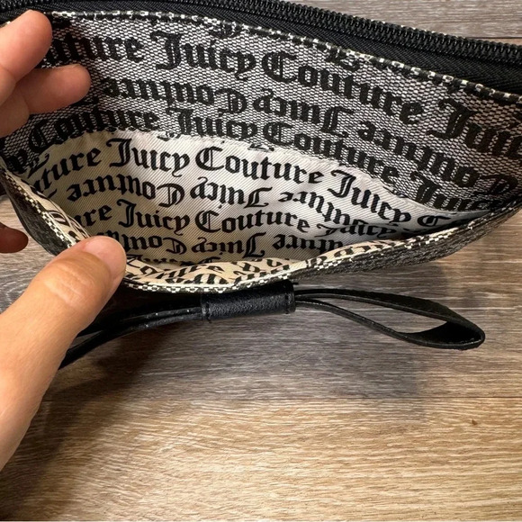 Juicy Couture Peek A Bow crossbody bag Black Gray Gold Tone hardware - Picture 12 of 14
